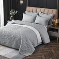 thumbnail image 1 of TOPCHANCES Quilted Quilt Set, 3 Piece Lightweight Queen Bedspread with 2pcs Pillowcase ( Grey ), 1 of 7