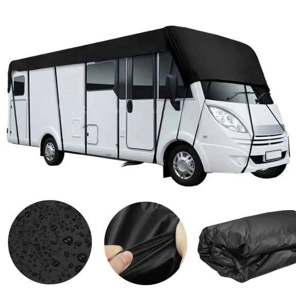 TOPCHANCES RV Cover RV Travel Trailer Cover - Heavy Duty Upgraded Waterproof 210D Oxford Camper Cover All Season Protection, UV Resistant with Storage Bag, 9.5x3m/31x9.8ft