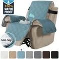 thumbnail image 1 of TOPCHANCES Recliner Chair Cover, Waterproof Quilted Recline Sofa Slipcover with Stretch Elastic Belt (Oversized, Grey Blue), 1 of 8