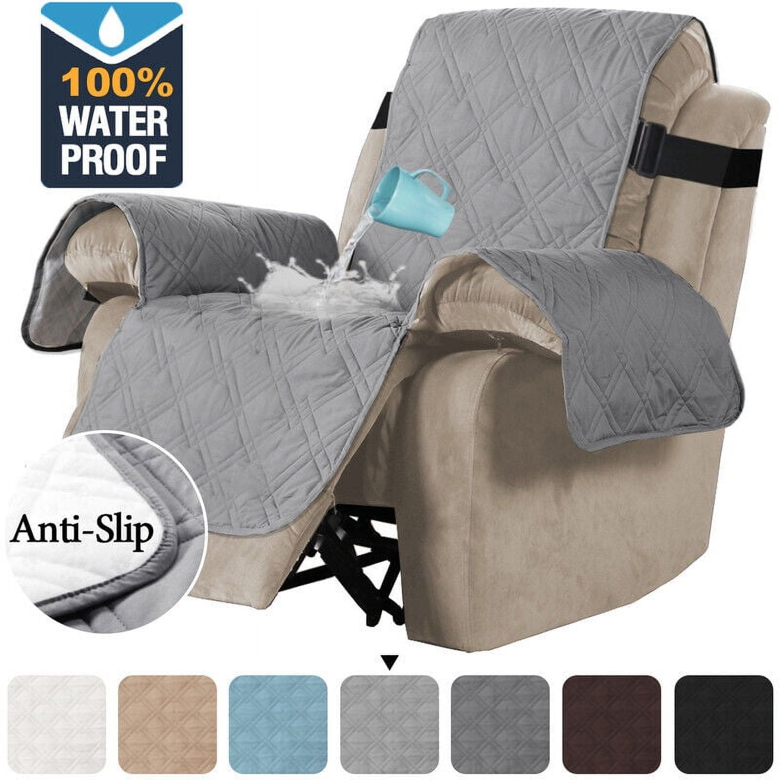 TOPCHANCES Recliner Chair Cover, Waterproof Quilted Recline Sofa Slipcover with Stretch Elastic