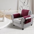 thumbnail image 1 of TOPCHANCES Recliner Chair Headrest Cover Waterproof Anti-Slip Sofa Armrest Cover Protector w/ Pocket, Couch Arm Furniture Protector Set of 3,Wine Red, 1 of 13