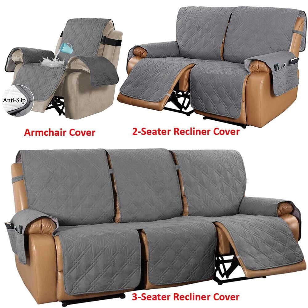 Stretch Recliner Chair Covers - 1 To 3 Seater Set