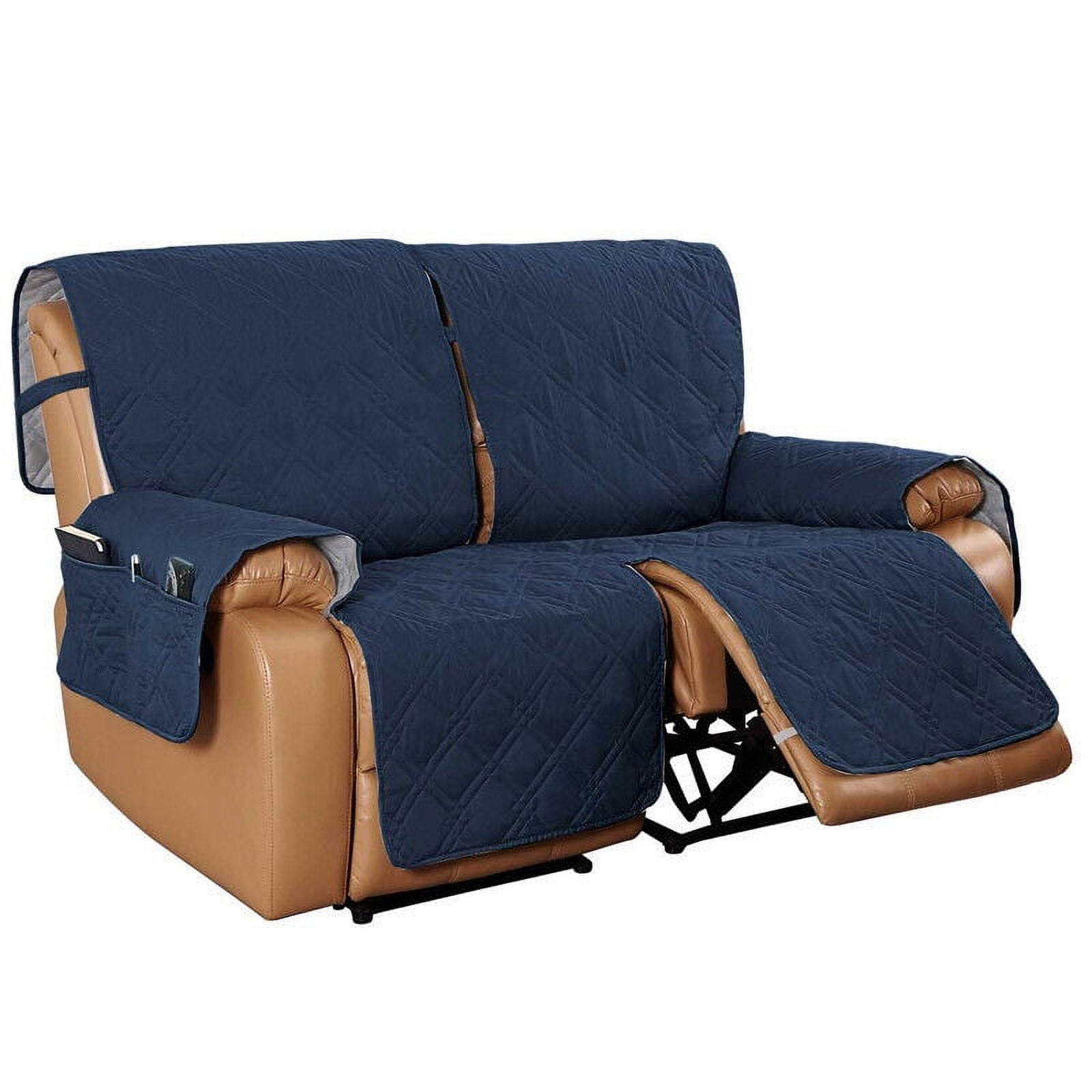 Classic Accessories Cover Bonanza Navy/Tan Matelasse Recliner Slipcover  23-in W x 35-in H x 21-in D in the Slipcovers department at