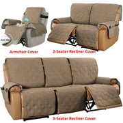 TOPCHANCES Recliner Cover, Waterproof Recliner Sofa Slipcover, Slip Proof Furniture Protector (Tan, 3-Seater Recliner Cover)
