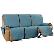 TOPCHANCES Recliner Sofa Cover, Waterproof Recliner Sofa Slipcover for 3 Seat Recliner Chair, Anti-Slip Furniture Protector (Grey Blue)