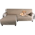 thumbnail image 1 of TOPCHANCES Reversible L Shape Sofa Slipcover, Sectional Couch Cover (X-Large Size, Taupe), 1 of 12