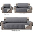 thumbnail image 1 of TOPCHANCES Reversible Quilted Sofa Cover, Waterproof Furniture Pet Protector Throw (Grey, 3-Seater Sofa Cover), 1 of 13