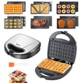 thumbnail image 1 of TOPCHANCES Sandwich Maker, 6 in 1 Waffle Maker, Toaster and Electric Panini Press Grill with Removable Non-stick Plate, Easy to Clean, Heating Up Fast, 1 of 11