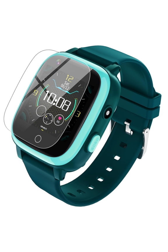 Smart Watch for Kids, 1.54" 4G Smartwatch with LBS GPS Tracker, Video Call, Bump-to-Friend, SOS, Camera, Games, Kids Watch Birthday Educational Gift for Age 3-15 Boys Girls, Cyan