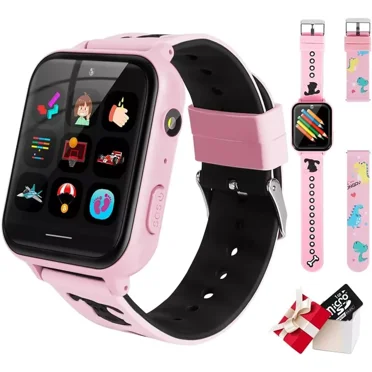 TOPCHANCES Smart Watch for Kids, Kids Smartwatch with Two-way Call 10 Games Camera Music Player SOS, Birthday Educational Gift for Age 3-14 Boys Girls, Pink