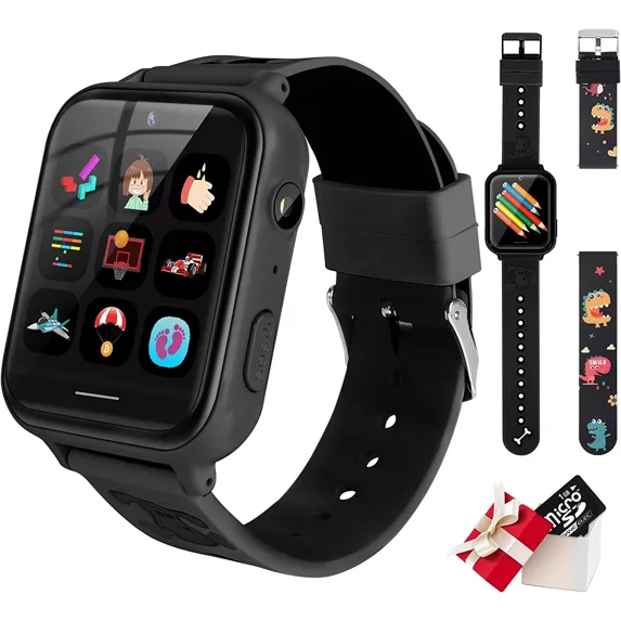 TOPCHANCES Smart Watch for Kids, Kids Smartwatch with Two-way Call 10 Games Camera Music Player SOS, Birthday Educational Gift for Age 3-14 Boys Girls, Black