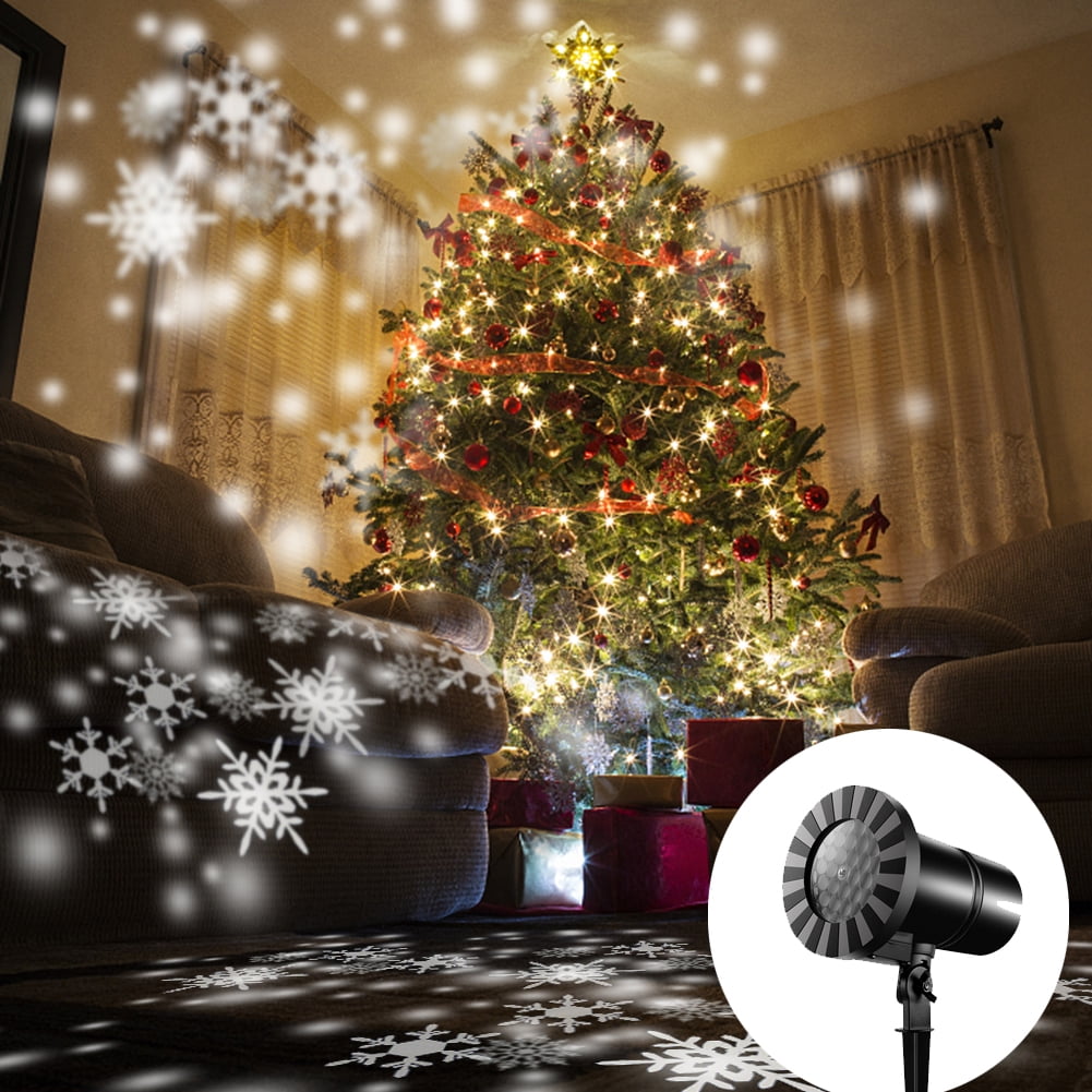 TOPCHANCES Snowfall LED Projector Light, Christmas Snowflake Rotating Projector Outdoor Waterproof White Snow Effect Spotlight for Patio, Garden, Halloween, Xmas, Holiday