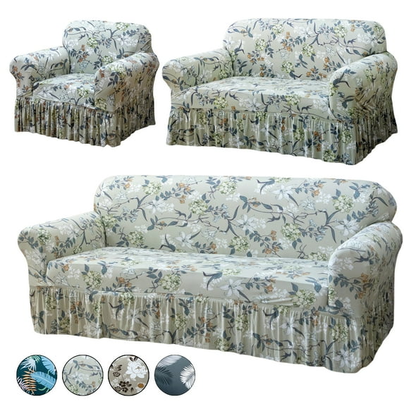 TOPCHANCES Sofa Cover with Skirt, Non-slip Couch Cover Stretch Slipcover Furniture Protector for Dogs Cats Pets (Chair Cover, Branch Print)