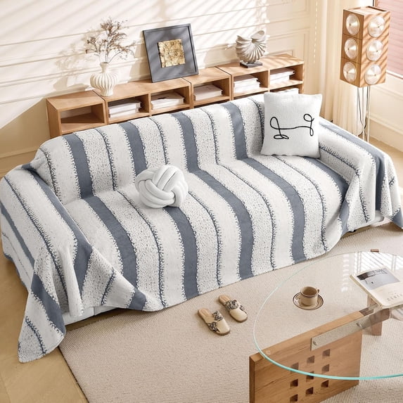 TOPCHANCES Sofa Slipcovers, Couch Throws Blanket for 2 3 Seats Sofa, Sectional Couch Covers for L Shaped Couch (71"x 118", Gray)