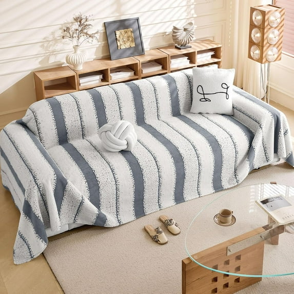 TOPCHANCES Sofa Slipcovers, Couch Throws Blanket for 3 4 Seats Sofa, Sectional Couch Covers for L Shaped Couch (71"x 150", Gray)