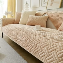 TOPCHANCES Soft Milk Flannel Couch Covers for 1 2 3 Seater Sofa, Non-Slip Corner Couch Slipcovers for L Shape Sectional Sofa, Furniture Protector (Light Coffee, 70x150cm)