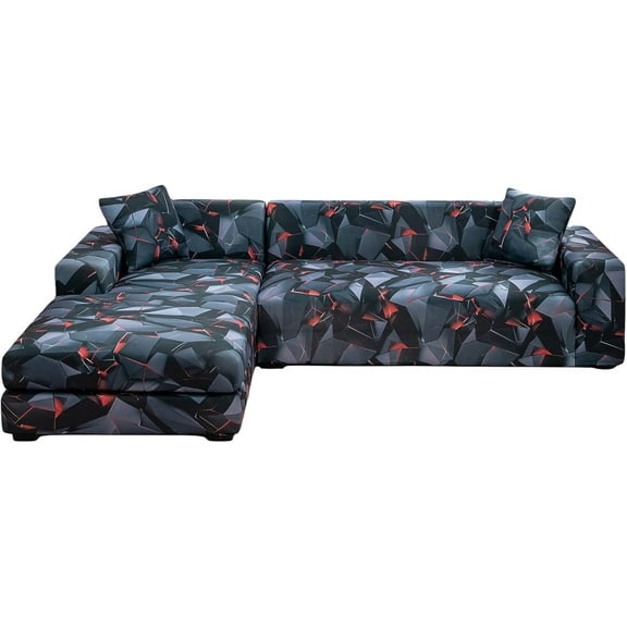 TOPCHANCES Stretch Couch Covers, L Shape Sofa Slipcovers for 3 + 3 Seaters Sectional, Furniture Protector Cover Home Decor
