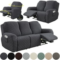 TOPCHANCES Stretch Recliner Sofa Covers, Jacquard Fabric Armhair Loveseat Slipcover, Non-slip Couch Protector, Friendly to Pets (Dark Gray, For Armhair )