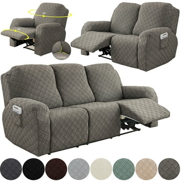 TOPCHANCES Stretch Recliner Sofa Covers, Jacquard Fabric Armhair Loveseat Slipcover, Non-slip Couch Protector, Friendly to Pets (Taupe, For Armhair )