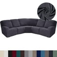 thumbnail image 1 of TOPCHANCES Stretch Recliner Sofa Slipcover for 5 Seat Recliner, 7-Piece Jacquard Sectional Couch Covers Furniture Protector ( Dark Grey ), 1 of 8