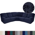 thumbnail image 1 of TOPCHANCES Stretch Recliner Sofa Slipcover for 5 Seat Recliner, 7-Piece Jacquard Sectional Couch Covers Furniture Protector ( Navy Blue ), 1 of 8