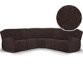 thumbnail image 1 of TOPCHANCES Stretch Recliner Sofa Slipcover for 5 Seat Recliner, 7-Piece Knitting Jacquard Sectional Couch Covers Furniture Protector (Chocolate ), 1 of 11