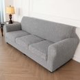 thumbnail image 1 of TOPCHANCES Stretch Sofa Cover with Cushion Cover, Jacquard Fabric Armchair Loveseat Sofa Slipcover, Non-slip Couch Protector, Friendly to Pets (Light Gray, For 3-Seater Sofa), 1 of 8