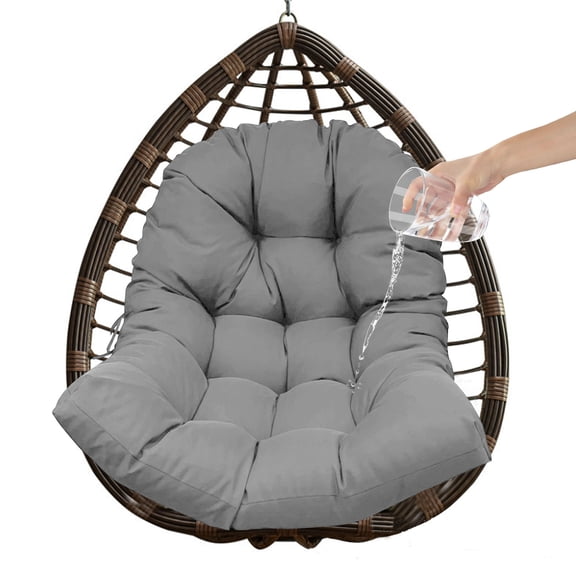 TOPCHANCES Swing Chair Cushion, Patio Chair Cushion for Hanging Egg Chair, Waterproof Hanging Egg Chair Pad ( Dark Gray )