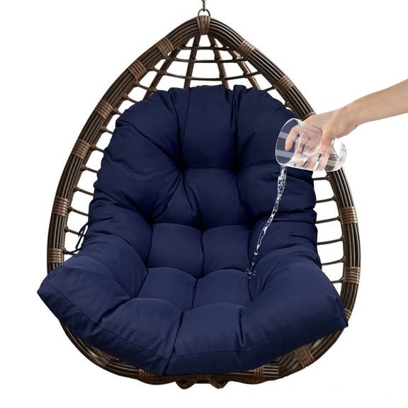 TOPCHANCES Swing Chair Cushion, Patio Chair Cushion for Hanging Egg Chair, Waterproof Hanging Egg Chair Pad ( Navy Blue )