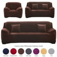 thumbnail image 1 of TOPCHANCES Thicken Velvet Sofa Covers, Stretch Plush Couch Covers, 3 Seater Sofa Slipcover, Elastic Furniture Protector with 1pc Free Pillowcase (Brown, 3 Seat Sofa Cover）, 1 of 11