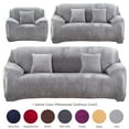 thumbnail image 1 of TOPCHANCES Thicken Velvet Sofa Covers, Stretch Plush Couch Covers, 4 Seater Sofa Slipcover, Elastic Furniture Protector with 1pc Free Pillowcase (Sliver Gray, 4 Seat Sofa Cover）, 1 of 15
