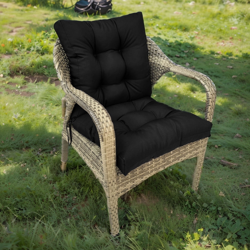 TOPCHANCES Tufted Outdoor/Indoor Seat/Back Chair Cushion, Waterproof Non-slip Anti-fading Deep Seat Chair Cushions, Outdoor Dining Chair Cushion for Patio Furniture