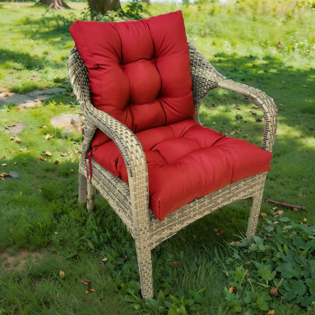 TOPCHANCES Tufted Outdoor/Indoor Seat/Back Chair Cushion, Waterproof Nonslip Antifading Deep