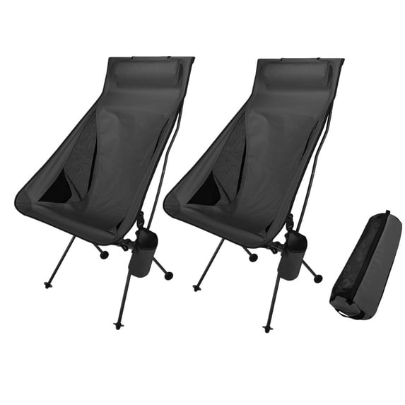 TOPCHANCES Ultralight High Back Folding Camping Chairs with Armrest, Upgrade Aluminum Alloy Bracket, Portable Lightweight Outdoors Camping Chair with Carry Bag, 2 Pack