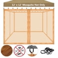 thumbnail image 1 of TOPCHANCES Universal Replacement Canopy Mosquito Netting Screen Sidewalls Only for 12' x 12' Gazebo Canopy, Khaki, 1 of 12