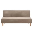 thumbnail image 1 of TOPCHANCES Velvet Futon Cover Armless Sofa Covers Sofa Bed Covers Stretch Futon Couch Cover Sofa Slipcover Furniture Protector Thick Soft Velvet Fabric, Camel, 1 of 8