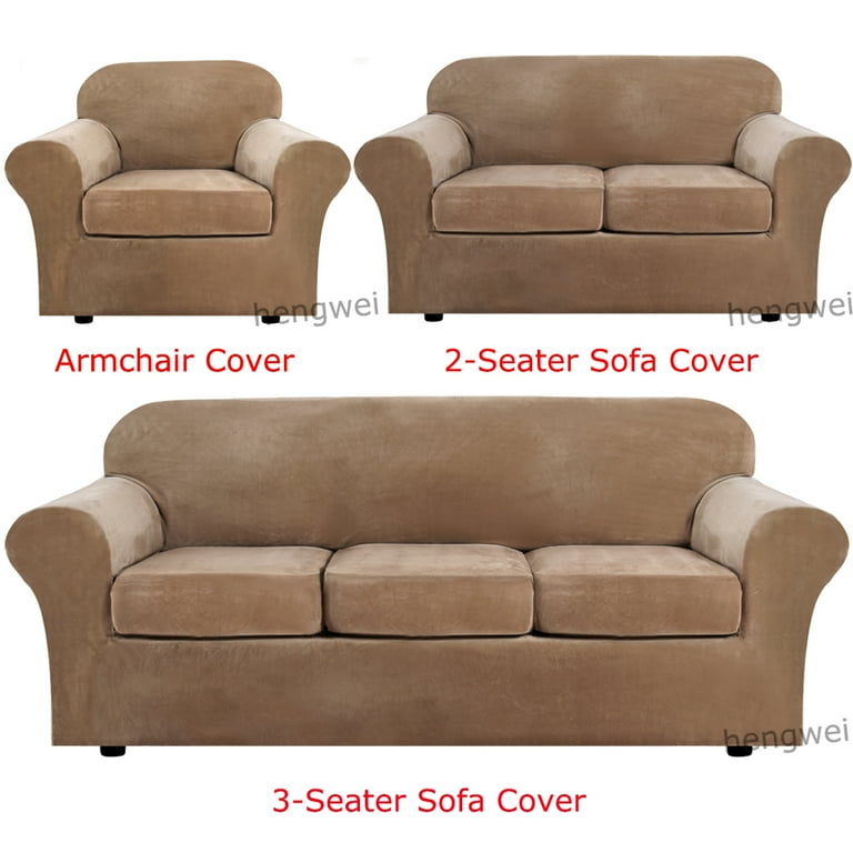 Set Of 3 Furniture Protector Covers 1 Sofa And 2024 2 Loveseat, Brown Velvet Material