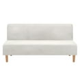 thumbnail image 1 of TOPCHANCES Velvet Stretch Folding Sofa Bed Cover Futon Cover, Elastic Fabric All-Inclusive Slipcover Furniture Protector, Ivory, 1 of 8