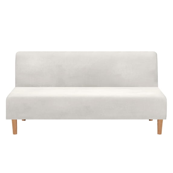 TOPCHANCES Velvet Stretch Folding Sofa Bed Cover Futon Cover, Elastic Fabric All-Inclusive Slipcover Furniture Protector, Ivory