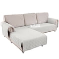 thumbnail image 1 of TOPCHANCES Waterproof L Shape Sofa Cover Couch Chair Cover Chaise Slipcover Settee Protector Mat for Pet Dog Kids (Off-white, Size: L ), 1 of 8
