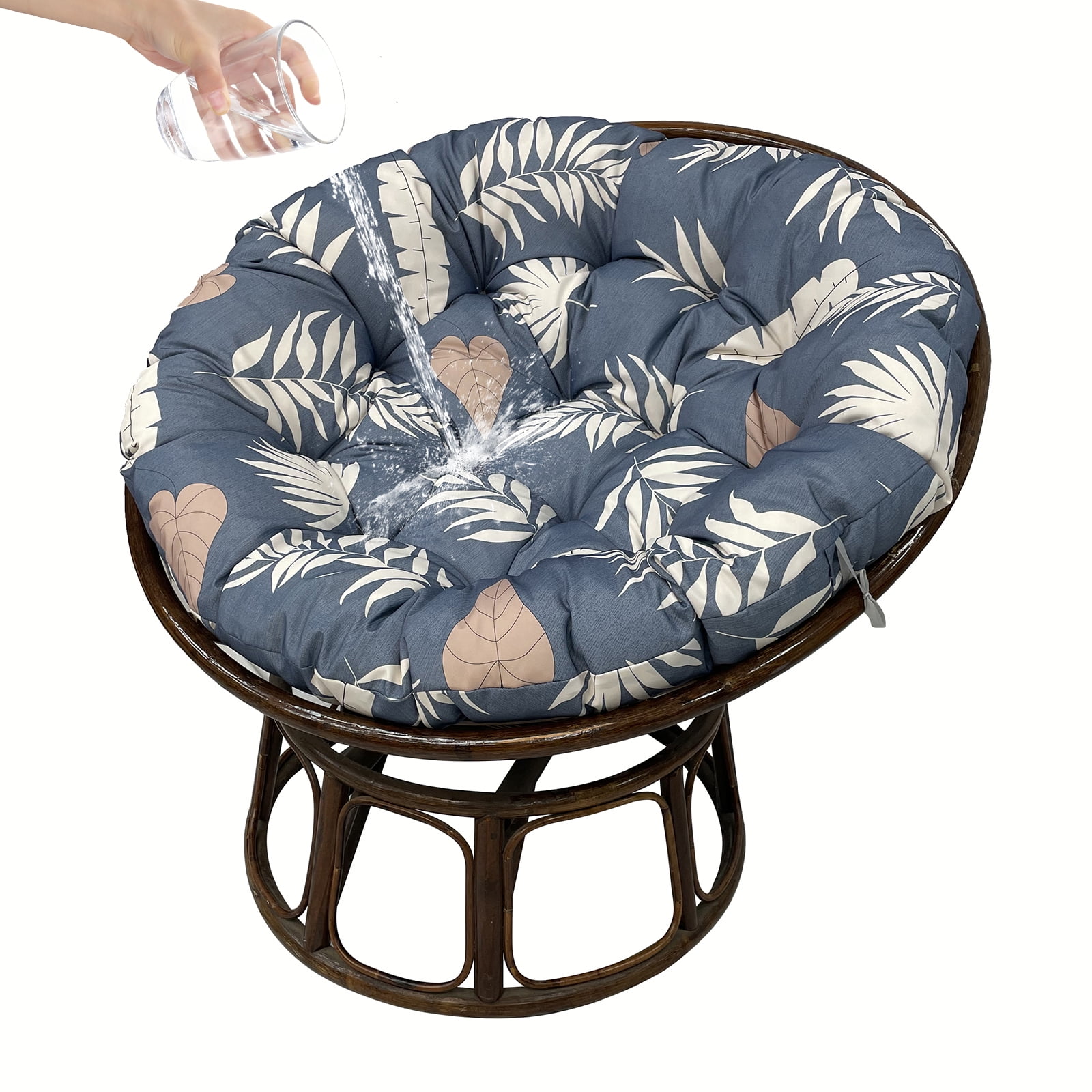 TOPCHANCES Waterproof Papasan Chair Cushion Only, 51 inch Tuffed Round ...