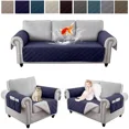 thumbnail image 1 of TOPCHANCES Waterproof Sofa Covers Set with 1 2 3 Seater Couch Cover, Anti Slip Furniture Protector Leakproof Sofa Slipcover for Dogs Children Pets (Dark Blue), 1 of 9