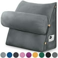thumbnail image 1 of TOPCHANCES Wedge Reading Pillow, Orthopedic Wedge Bed Pillow Set, Backrest Support Cushion with Detachable Neck Roll (Dark Gray), 1 of 12