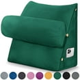 thumbnail image 1 of TOPCHANCES Wedge Reading Pillow, Orthopedic Wedge Bed Pillow Set, Backrest Support Cushion with Detachable Neck Roll (Forest Green), 1 of 11