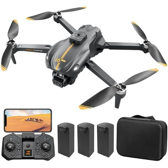 TOPCHANCES i6 MAX Drone with 1080P HD FPV Camera, Foldable RC Quadcopter for Kids with Brushless Motors, Night Vision, Shock Absorbing, Obstacle Avoidance, One Key Take Off, 3 Batteries (Black)