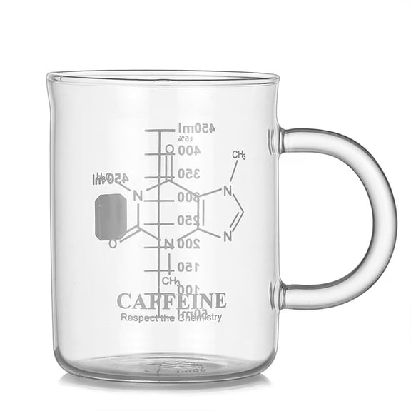 TOPCOMFY 1 Pcs Transparent 15.22oz Coffee Cup High Borosilicate Glass with Scale Identification for Coffee Sharing