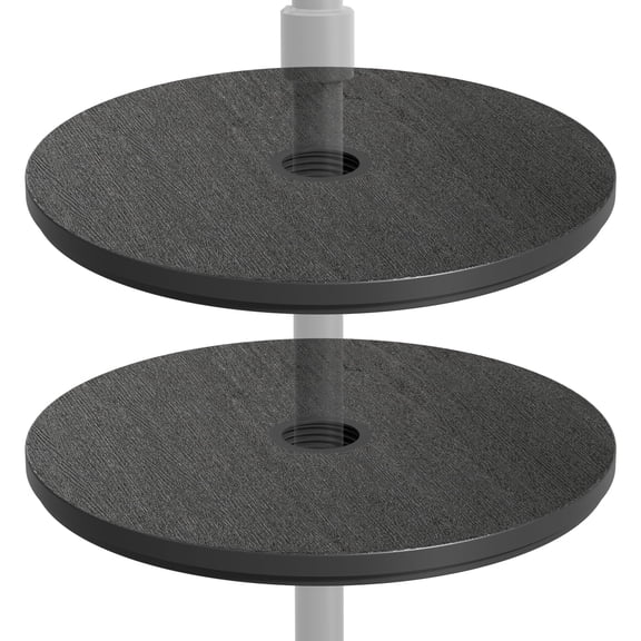 TOPCOMFY 2PCS Umbrella Table with Hole - 14.8" Small Outdoor Side Table with 1.5" Hole, Adjustable Knob, All-Weather PE, for Patio, Deck, Black