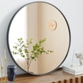 thumbnail image 1 of TOPCOMFY 30 Inch Round Wall Mirror High-Definition Reflection with Aluminum Alloy Frame for Bathroom and Living Room, Black, 1 of 5