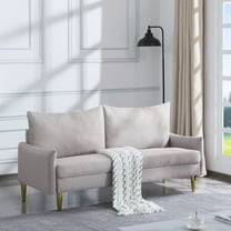 TOPCOMFY 66" Modern Loveseat Sofa for Living Room, Removable Cover, Spring Cushions, Solid Wood Frame Couch for Small Spaces - Beige