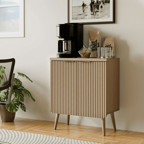 63" Modern Farmhouse Sideboard Buffet Cabinet with Storage and Fluted ...